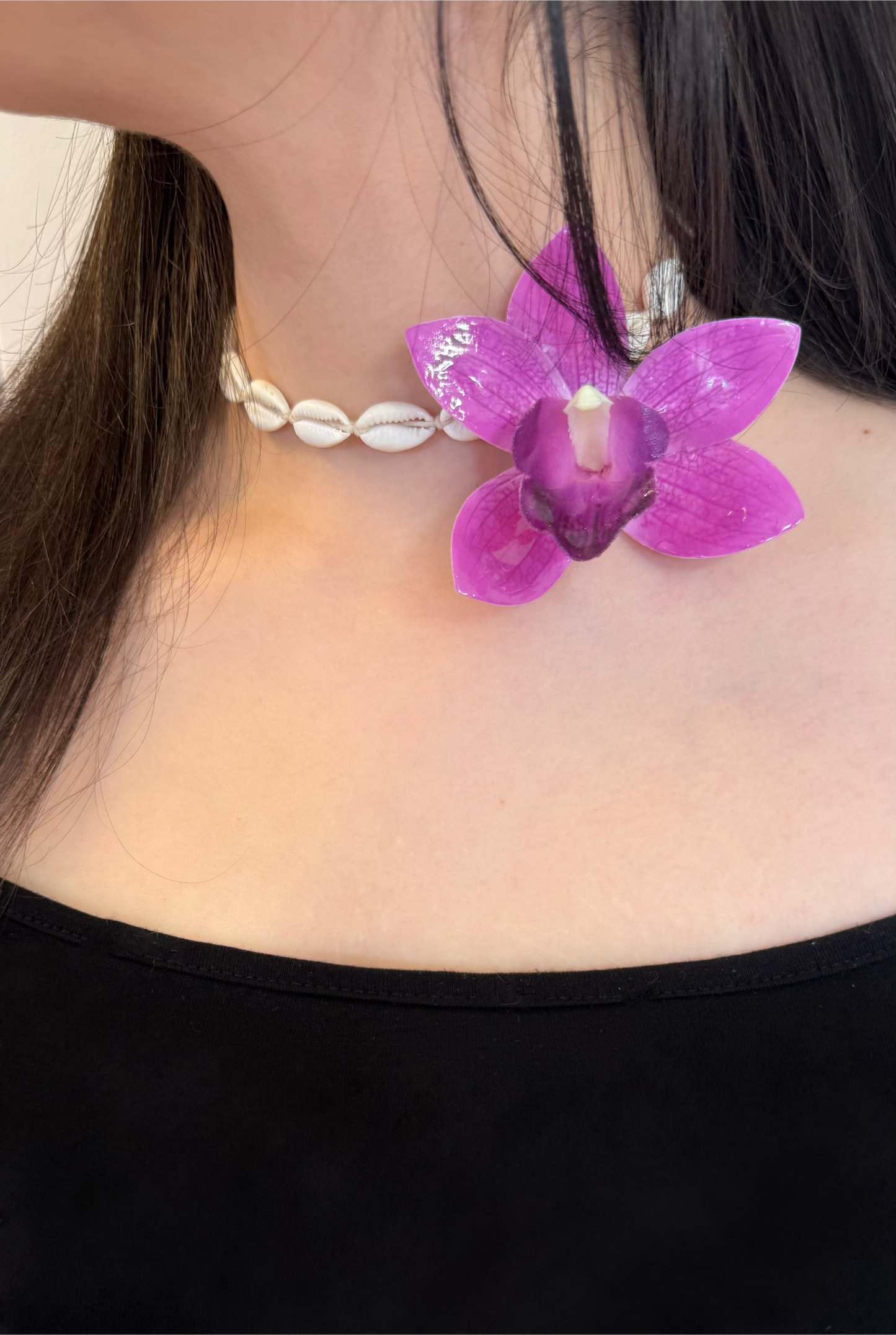 Princess Purple Orchid Seashell Choker